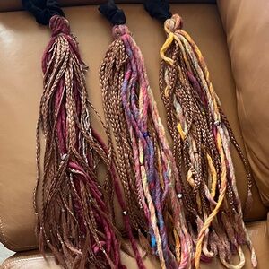 Set of 3 Colorful Braided Hair Extensions